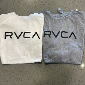RVCA short sleeve t shirt (2 total) white and gray logo on front only
